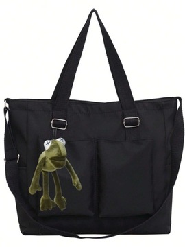 ЖЕНСКАЯ СУМКА ВМЕСТИТЕЛЬНАЯ СУМКА НА ПЛЕЧЕ БРЕЛОК-ЛЯГУШКА