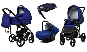 BabyLux Wózek 4w1 dziecięcy UZO ALU + baza Isofix