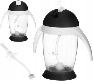 Kubek ze Składaną Rurką i Odważnikiem 300 ml 6 m+ Bocioland 300ml czarny