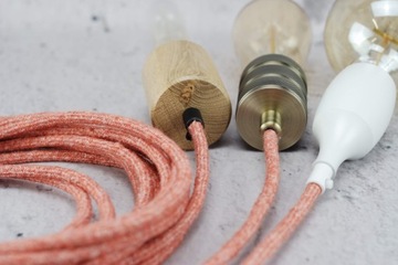 клубничный кабель с натуральной оплеткой лофт-паук