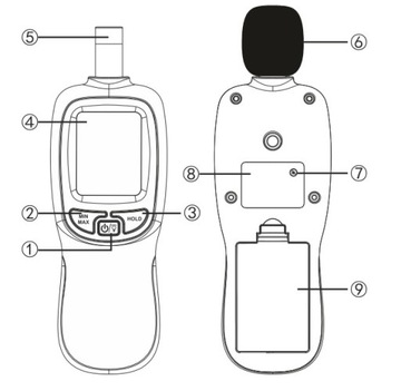 DECYBELOMIERZ SONOMETR MIERNIK POZIOMU NATĘŻENIA DŹWIĘKU BLUETOOTH 30-130dB