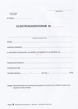 ELEKTROKARDIOGRAM EKG DRUK DP-3