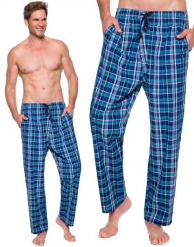 BAWEŁNIANE DŁUGIE SPODNIE DO SPANIA TKANINA XL