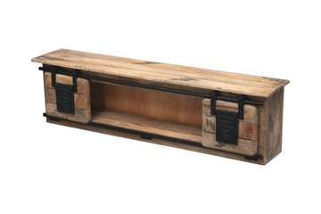 PÓŁKA Ścienna Drewniana LOFT Wisząca Szafka Metal Vintage Drewno MANGO