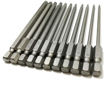 Длинные биты TORX, 11 шт., набор ключей 100 мм, 1/4 дюйма