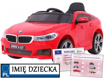 AUTKO ELEKTRYCZNE dla dzieci BMW 6GT pilot PANEL AUDIO prawo jazdy