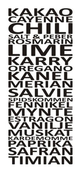 Napis na ścianę naklejka - Kakao, chili, lime... 6