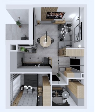 3D ВИЗУАЛИЗАЦИЯ И КОНЦЕПЦИЯ ВАННОЙ КУХНИ-ГОСТИНОЙ