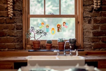 РОЖДЕСТВЕНСКАЯ наклейка на окно HOLY FAMILY 1 для красивого окна