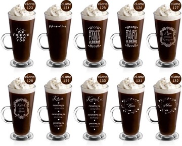 Кружка для кофе латте стеклянная с гравировкой ПОДАРОК