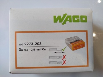 WAGO COMPACT 3-проводной быстроразъемный разъем