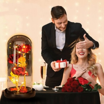 ВЕЧНАЯ РОЗА В СТЕКЛЕ, РОЗА СО СВЕТОДИОДНОЙ ПОДСВЕТКОЙ В СТЕКЛЯННОМ КУПОЛЕ ДЕНЬ СВЯТОГО ВАЛЕНТИНА