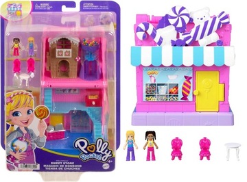 POLLY POCKET SKLEPIK ZE SŁODYCZAMI + 2x LALECZKA HNB03