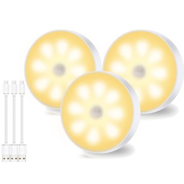 БЕСПРОВОДНОЙ НОЧНИК USB LED ЛАМПА С ДАТЧИКОМ ДВИЖЕНИЯ + МАГНИТ 3шт.