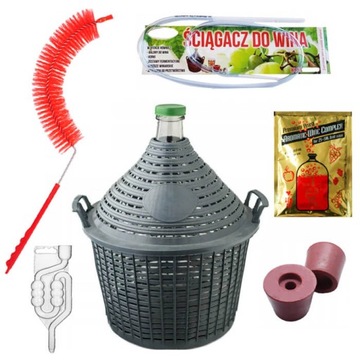 ZESTAW BALON 54L dymion w koszyku gąsior do wina