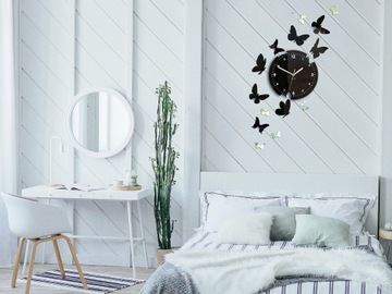 Настенные часы BUTTERFLY 14 Black Mirror Elegant