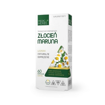 Medica Herbs FEVERFEW Złocień MARUNA migrena BÓL 60 kapsułek