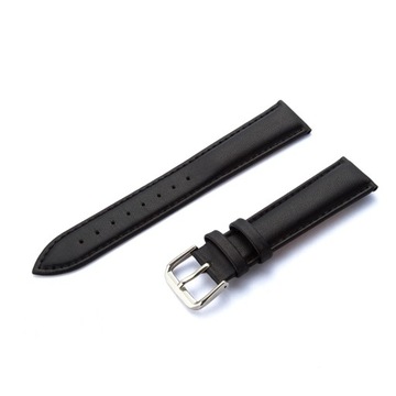 20 mm Czarny Pasek Do Zegarka Gładki Skóra