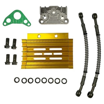 MRF RADIATOR chłodnica oleju komplet aluminiowy złota PIT BIKE Cross Dirt