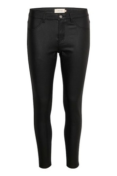 Spodnie woskowane czarne rurki obcisłe klasyczne dopasowane modne M 38