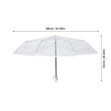 ПОЛНОСТЬЮ АВТОМАТИЧЕСКИЙ ПРОЗРАЧНЫЙ ЗОНТ 88.00X88.00X53.00CM
