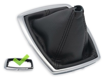 FORD C-MAX 2007-2010 MIESZEK ZMIANY BIEGÓW CZARNA SKÓRA + RAMKA CHROM