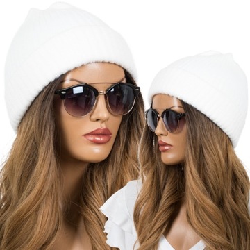 BEANIE CZAPKA damska CIEPŁA gruba SMERFETKA KOLORY