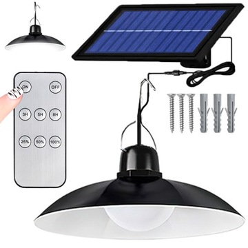 ŻYRANDOL LAMPA SOLARNA LED WISZĄCA SUFITOWA +PILOT