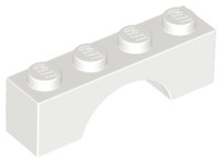 LEGO - Łuk, mostek 1x4 (3659) biały