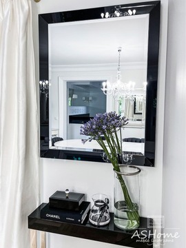 Консоль Glamour черного цвета, хромированная рамка