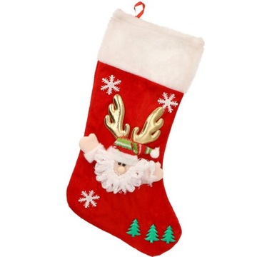 ВЕЛЮРОВЫЙ НОСОК ДЛЯ ПОДАРКОВ СВ. НИКОЛАЙ 43Х23СМ