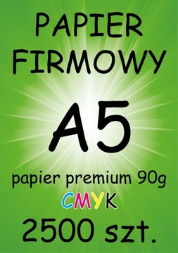 PAPIER FIRMOWY LISTOWNIK A5 offset PREMIUM 90g wysoka jakość! - 2500 sztuk