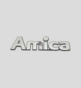 AMICA naklejka emblemat 35 x 10 mm * SREBRNA CHROM