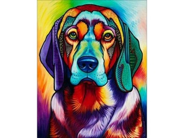 MALOWANIE PO NUMERACH OBRAZ 40x50cm PIES PIESEK