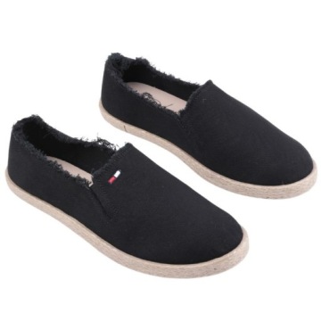 ЧЕРНЫЕ КРОССОВКИ-СЛИПОНЫ ESPARDYLE МУЖСКИЕ НА ПЛОСКОЙ ПЛОСКОЙ ПЛОСКОЙ СПОСОБНОСТИ КРОССОВКИ ИЗ ЭКО КОЖИ Стелька из экокожи