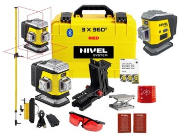 LASER KRZYŻOWY CL3R 3x360° NIVEL SYSTEM RED ZESTAW