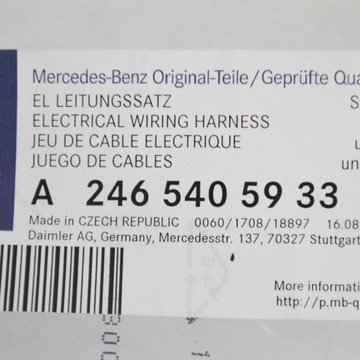 MERCEDES-BENZ B W246 W242 2014 JINÁ SVAZEK PŘÍVODŮ / KABEL