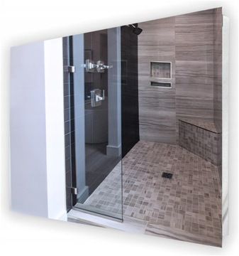 LUSTRO LED NA WYMIAR ŁAZIENKOWE 80x60 RÓŻNE WZORY
