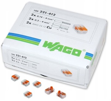 Złączka zaciskowa 221-412 Wago 2x0,2-4mm 100 sztuk