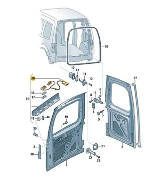 POUZDRO LAMPY TABULKY VW CADDY T5 T6 ORIGINÁLNÍ