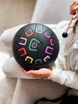 Tambu stalowy bębenek językowy - instrument muzyczny 11 tonowy - czerwony