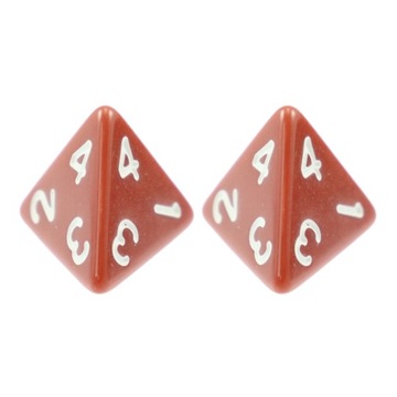 ZESTAW 2 KOSTEK K4 RPG BRĄZOWA KOŚĆ CZTEROŚCIENNA