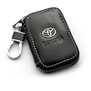 PIĘKNE Etui brelok na kluczyki TOYOTA chrom Skóra