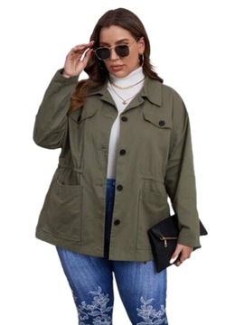 SHEIN PŁASZCZ DAMSKI PLUS SIZE KHAKI CASUAL 52 ŁLA