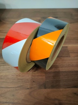 TAŚMA odblaskowa ŻÓŁTO-CZARNA NAJTANIEJ!!! 50mm x 50m rolka oznaczeniowa