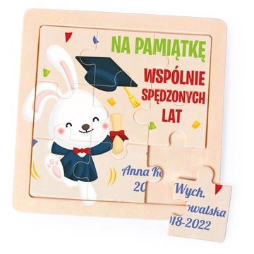 Drewniane PUZZLE IMIENIEM Prezent ZAKOŃCZENIE ROKU