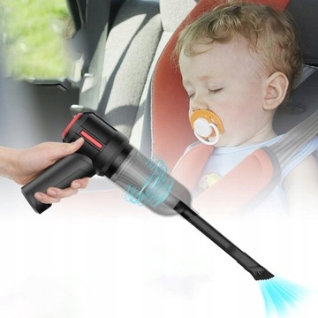 МОЩНЫЙ РУЧНОЙ БЕСПРОВОДНОЙ АВТОМОБИЛЬНЫЙ ПЫЛЕСОС 9000 ПА 120 Вт + 6 КОНЦОВ