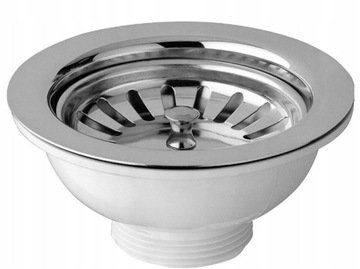 Сифон для одночашной мойки + ситечко без перелива