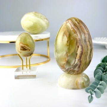 Декоративное яйцо КРАСИВЫЙ натуральный камень МАЛЕНЬКАЯ 4,5 см статуэтка из пакистанского оникса