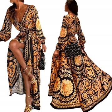 SUKIENKA DŁUGA MAXI VINTAGE SUKNIA ELEGANCKA, 3XL